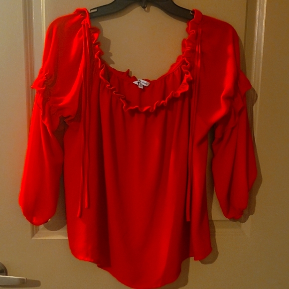 Red Ruffled Women's Top - Picture 1 of 2